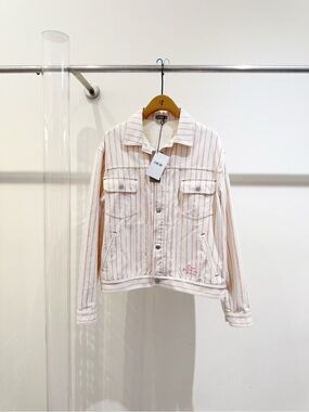 Dior Women's Pink-Striped Cotton Jacket